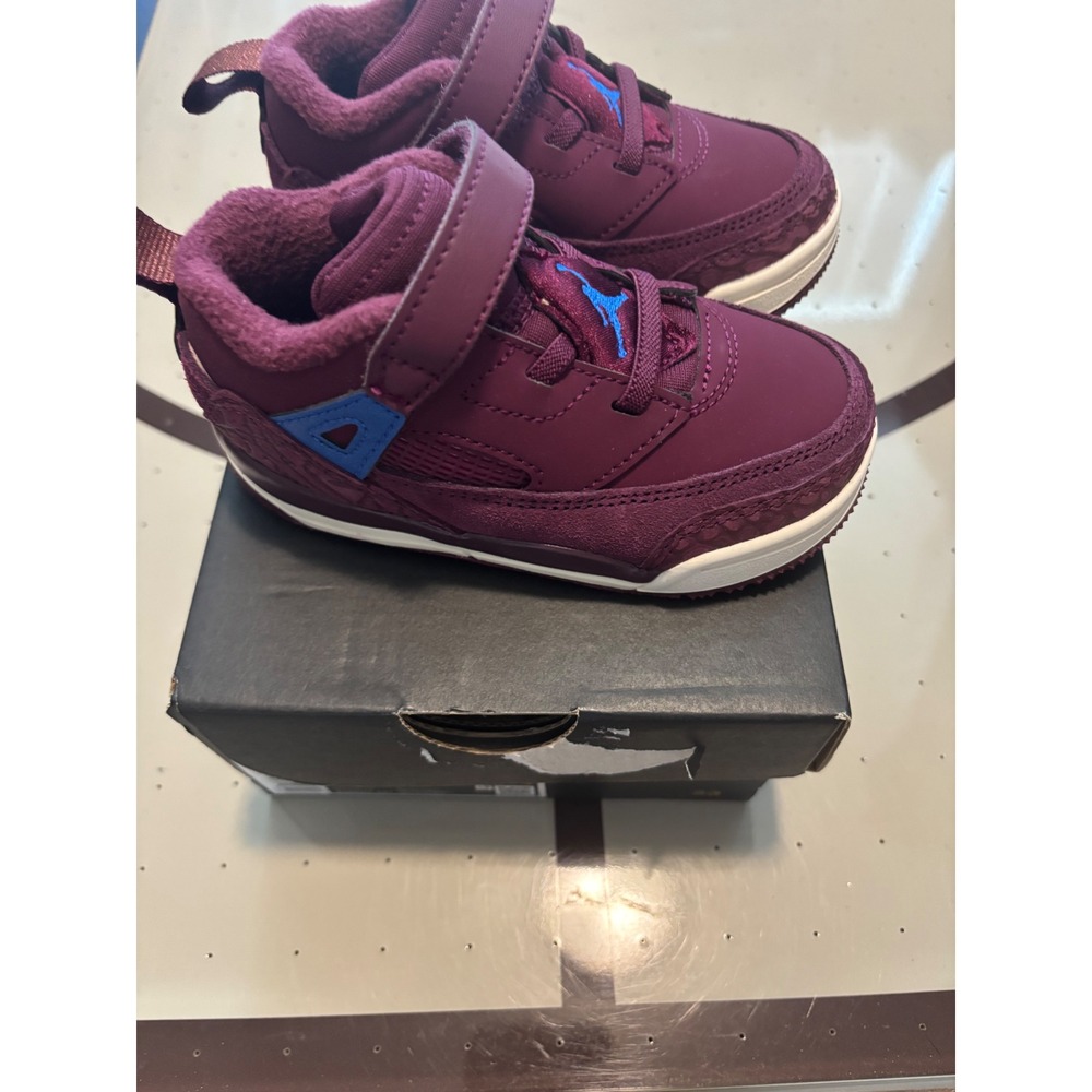 Jordan Spizike Low TD Toddler Bordeaux Hyper Royal FQ3952-641 Size 7C Sneakers